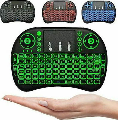 Mini Backlit Kabellos Tastatur mit Touchpad Englisch US