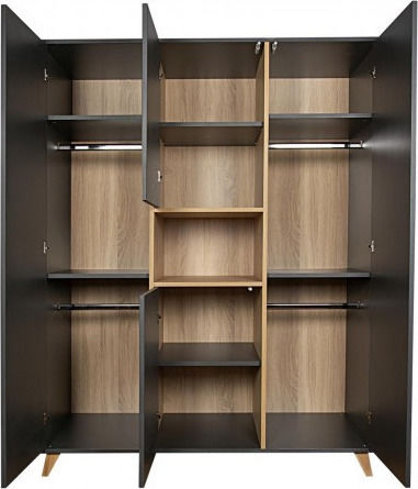 Kallen Vier Türen Schrank Anthracite 143x57x190cm
