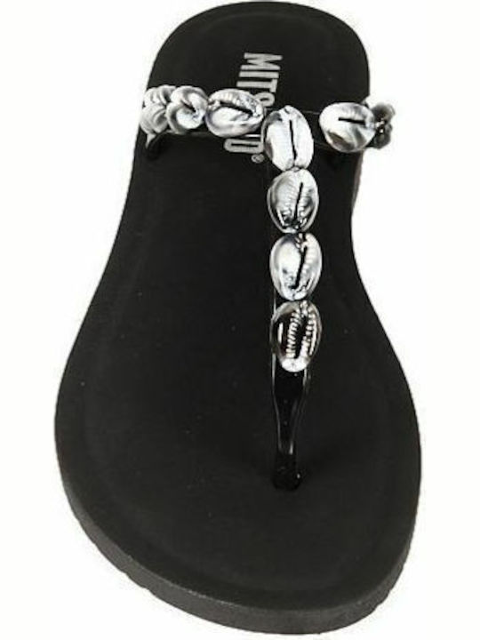 Women's Flat Sandals in Black Color