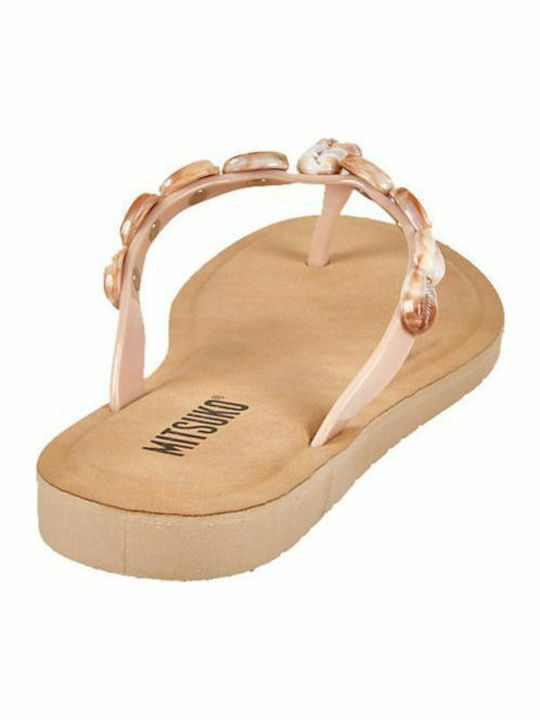 Women's Flat Sandals in Beige Color