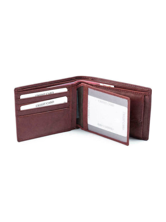 AN Leather Men's Wallet Classic Burgundy