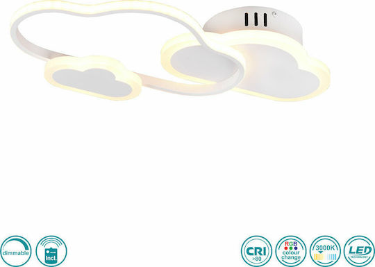Trio Lighting Συννεφάκι Μονόφωτο Παιδικό Φωτιστικό Πλαφονιέρα από Μέταλλο 29W Λευκή