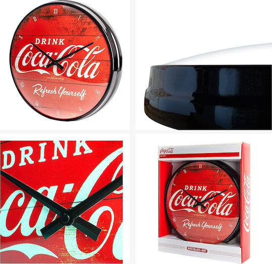 Nostalgic Art Coca-cola Стенен часовник Металик Червен Ø31см