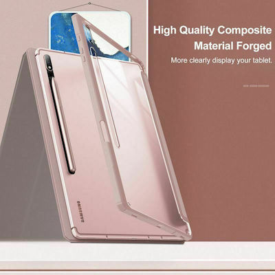 Infiland Crystal Flip Cover Plastic Roz (Galaxy Tab S7 FE 5G 12.4 - Galaxy Tab S7 FE 5G 12.4)