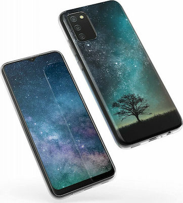 KWmobile Cosmic Nature Silicone Back Cover Blue / Grey / Black (Galaxy A02s)