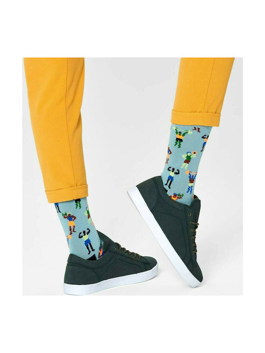 Happy Socks Work It Patterned Socks Light Blue