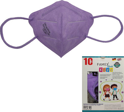 Famex Disposable Protective Mask FFP2 NR Kids Lilac 100pcs