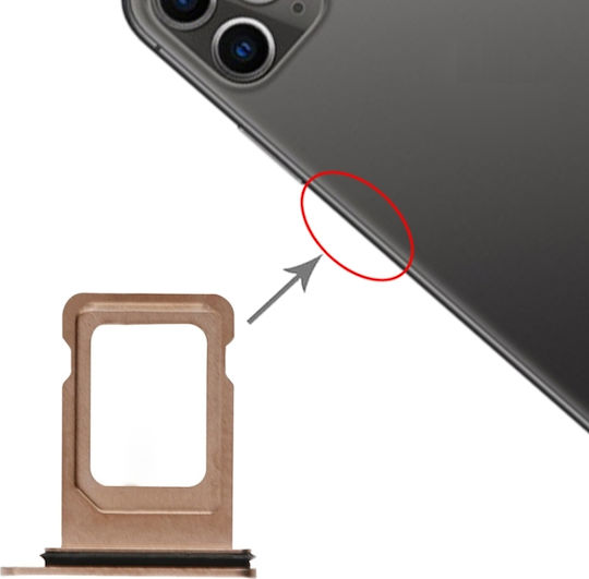Υποδοχή Κάρτας Single SIM Χρυσό για iPhone 11 Pro
