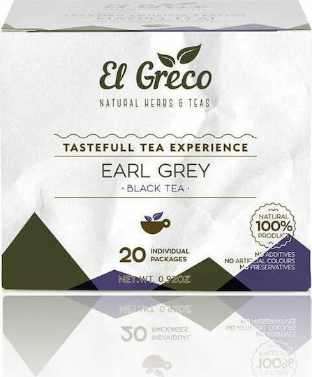 El Greco Μαύρο Τσάι 20 Φακελάκια 26gr με Άρωμα Περγαμόντο