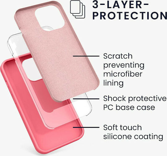KWmobile Rubberized Back Cover Silicon Neon Coral (iPhone 13 Pro)