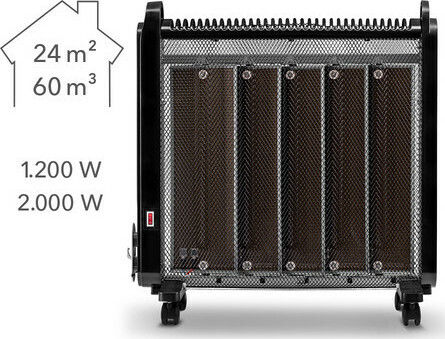 Trotec TCH 2050 E Convector Electric De Pardoseală 2000W Mic Cu Termostat Electronic 64x66cm Negru