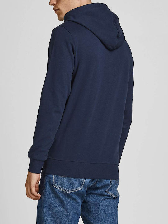 Jack & Jones Herren Sweatshirt mit Kapuze und Taschen Navy