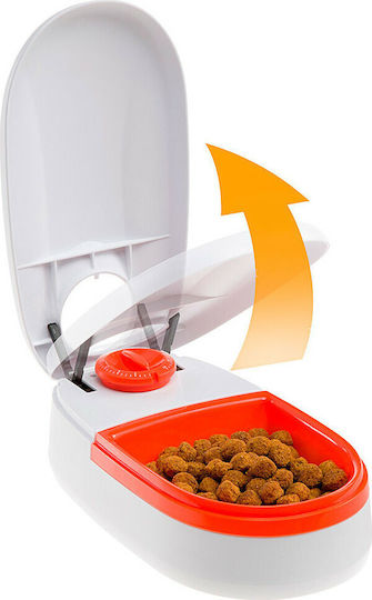 Ferplast Automatic Plastic Bowl Food for Dog & Cat 2x 400ml in White Color
