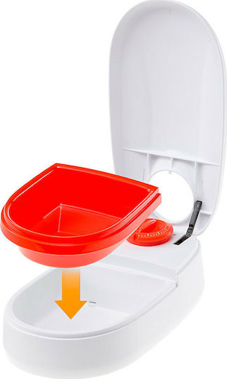 Ferplast Automatic Plastic Bowl Food for Dog & Cat 2x 400ml in White Color