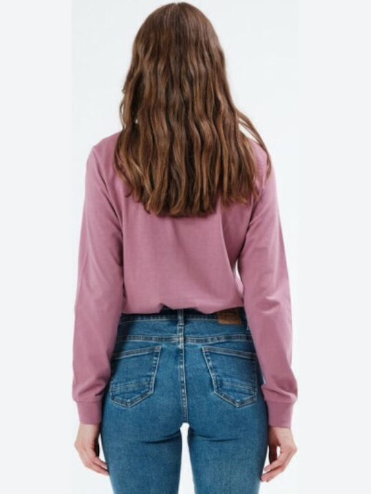 Women's Athletic Blouse Long Sleeve Dusty Rose