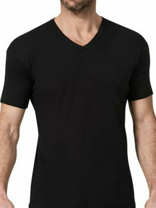 Namaldi Men's Undershirt Short-sleeved in Black Color