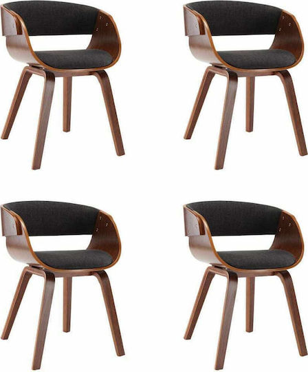 Stühle Speisesaal Grey / Brown 4Stück 53x52x70cm