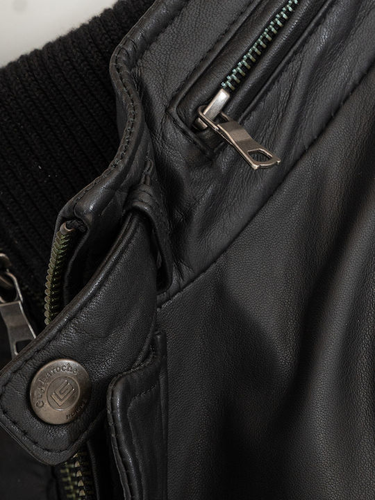 747 Leather Winter Jacket Black