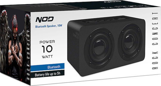 NOD Rock Concert Bluetooth Speaker 10W with Radio and Battery Life up to 5 hours Black
