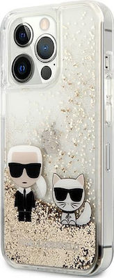 Karl Lagerfeld Karl & Choupette Plastic Back Cover Gold (iPhone 13 Pro)