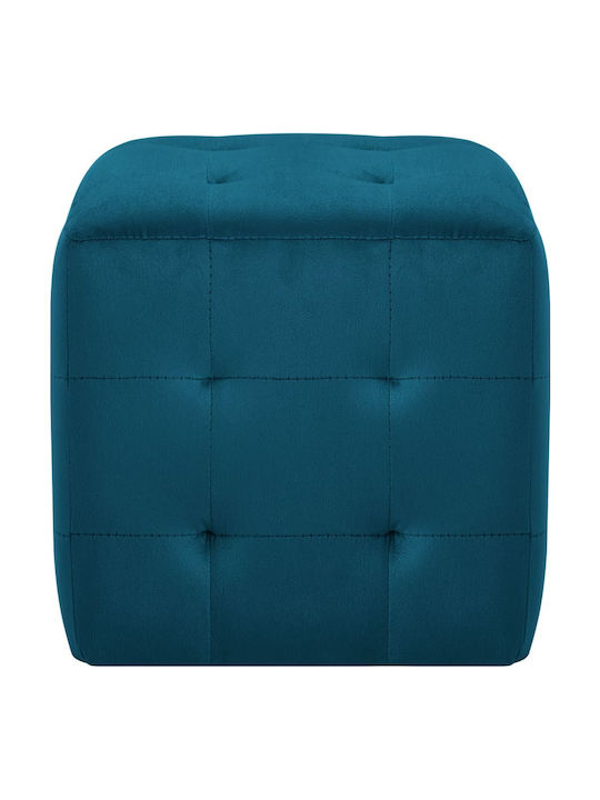 Stool For Living Room Upholstered with Velvet Blue 2pcs 30x30x30cm