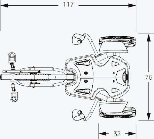 Street-X Vibes Go Kart Cu Un Loc Cu Pedală Negru Pentru 4+ Ani