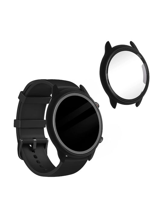 KWmobile 2-Pack Plastic Case with Glass in Black color for Amazfit GTR 2e