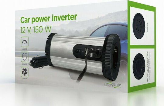 Energenie Invertor Auto 150W pentru Convertirea 12V DC în 230V AC cu 2xUSB