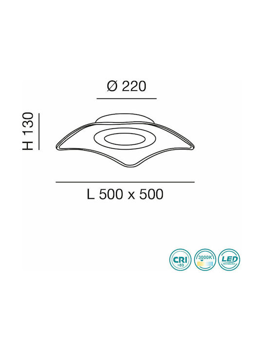 La Mia Luce Ibiza Ceiling Mount Light 50cm White with Integrated LED