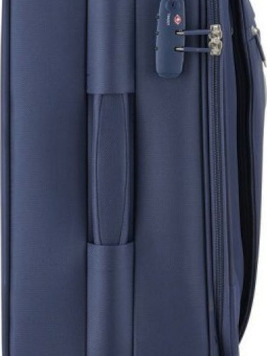 Delsey Rami Valiză De Călătorie De Cabină Din Material Textil Albastră Cu 4 Roți Înălțime 55 Cm