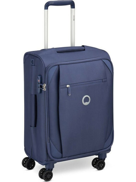 Delsey Rami Valiză De Călătorie De Cabină Din Material Textil Albastră Cu 4 Roți Înălțime 55 Cm