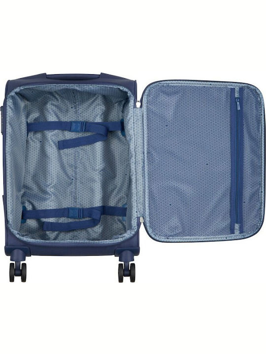 Delsey Rami Valiză De Călătorie De Cabină Din Material Textil Albastră Cu 4 Roți Înălțime 55 Cm