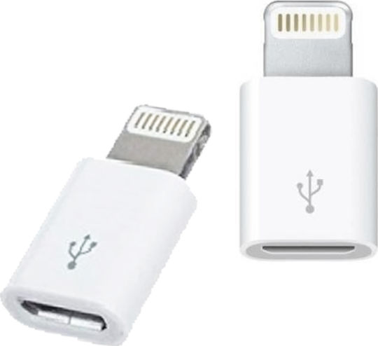 Forever Adapter micro USB to Lightning Μετατροπέας Lightning male σε micro USB female Λευκό 1τμχ