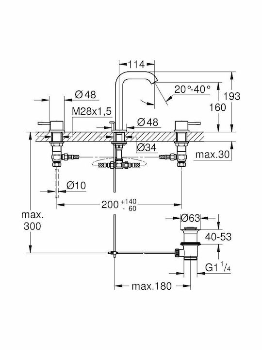 Grohe Essence Mischung Waschtischarmatur