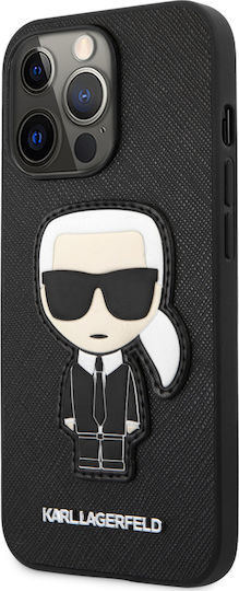 Karl Lagerfeld Patch Saffiano Back Cover Synthetic Leather Black (iPhone 13 Pro)