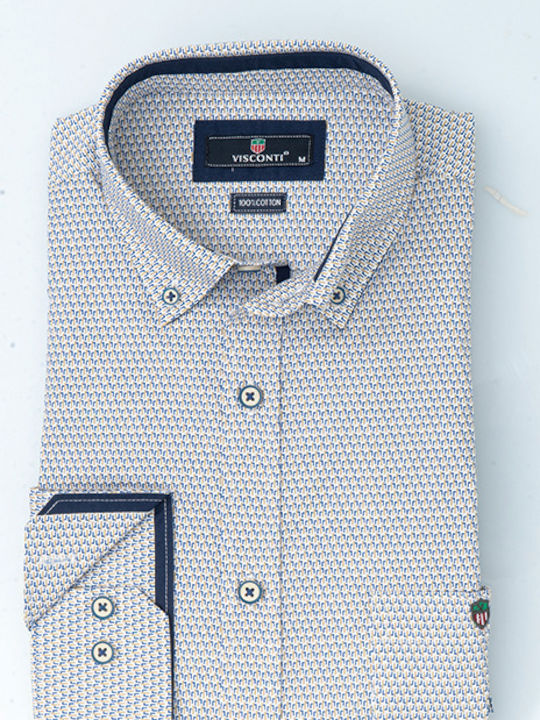 Long-sleeved Shirt White Grey
