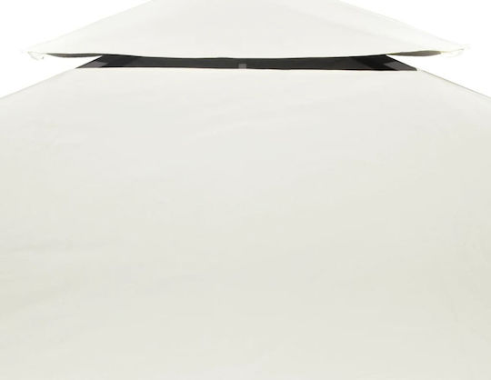 vidaXL Square Cover for Kiosk White With Hoop & with PVC Coating 3x3m 310gr/m²