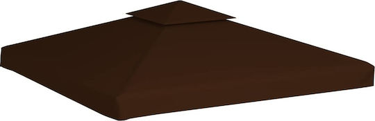 vidaXL Gazebo Cover 2 Levels 310gr/m² Brown with PVC Coating 3x3m