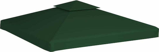vidaXL Square Cover for Kiosk Green With Hoop & with PVC Coating 3x3m 310gr/m²
