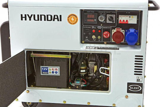 Hyundai DHY8500SE-T Silent Generator Petroleum Four-stroke with Handle and Maximum Power 8kVA