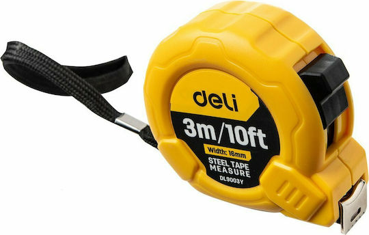 Deli Banda de măsurat cu resetare automată 16mm x 3m