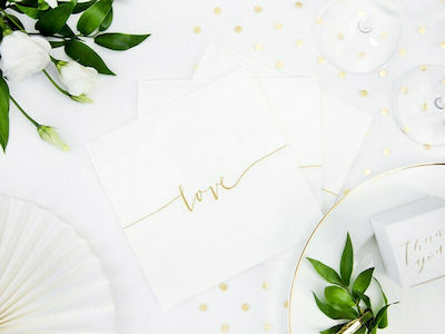 Party Napkins Napkins Love 20 Pieces 33x33cm White 33x33cm. 20pcs