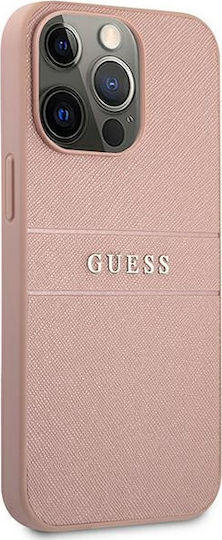 Guess Saffiano Stripe Back Cover Πλαστικό Ροζ (iPhone 13 Pro Max)