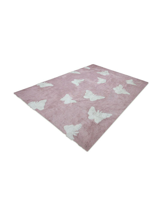 Klonaras 8884 Kinder Teppich Schmetterlinge Rosa 160x230cm Dicke 12mm