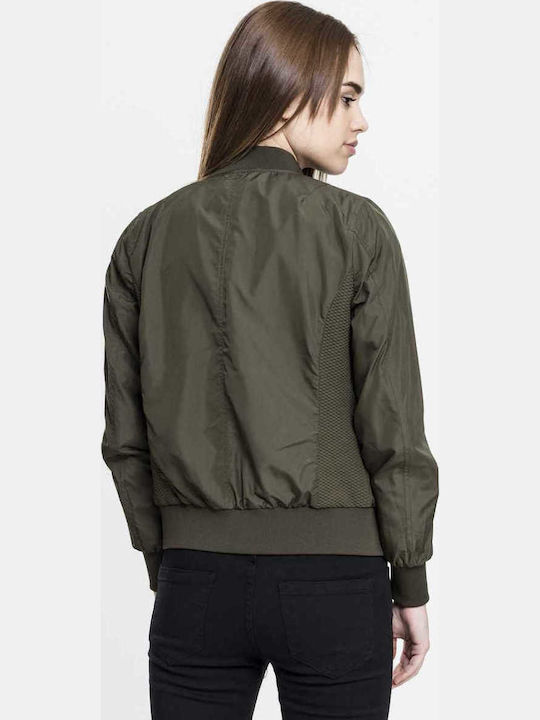 Kurz Damen Bomberjacke Dark Olive