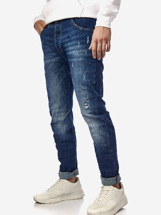 Herren Jeanshose Elastisch mit Slim Passform Blau