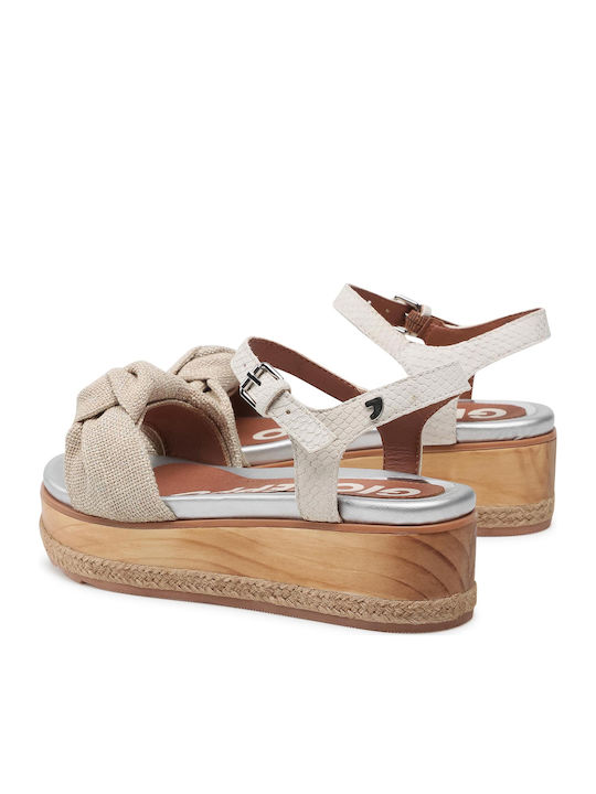 Raichur Women's Ankle Strap Platforms Beige