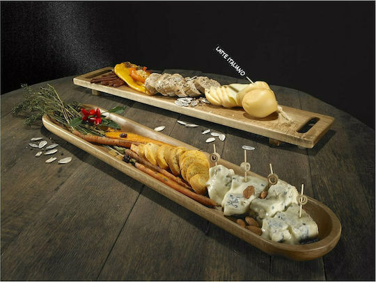 Leone Wooden Oval Serving Tray in Brown Color 60x12x3cm 34263 1pcs