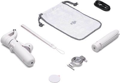 DJI OM 5 Phone Gimbal with 3 Axis Stabilization and 6.4 Operating Hours White
