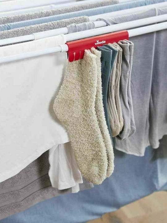 Vileda Infinity Flex Folding Floor Clothes Drying Rack Metallic with Wheels with Hanging Length 30m
